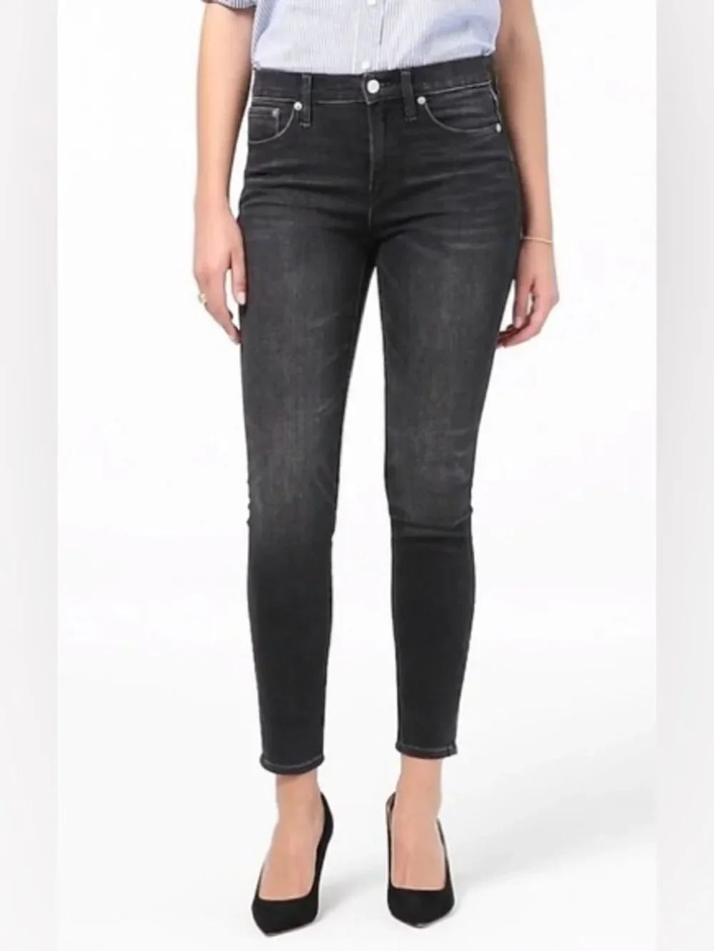 J. Crew Jeans 8" Toothpick Black Charcoal 27 Waist Women’s